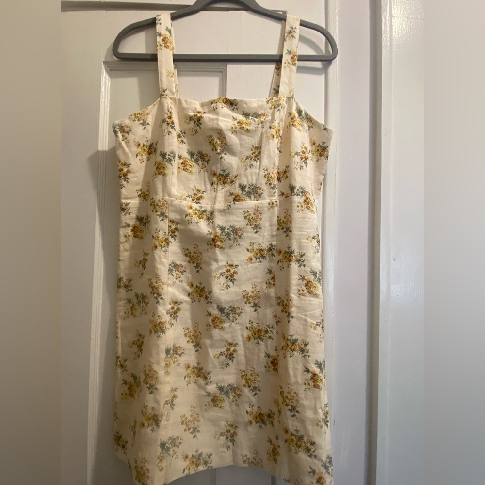 Sezane Cream Mini Dress with Yellow Floral Print NWT - Picture 4 of 8